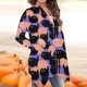 thumbnail image 4 of Blusa de manga larga para mujer, informal, con estampado de Halloween, estilo cárdigan Fridja hkj2710, 4 of 6