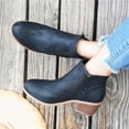 thumbnail image 4 of Women's Hollow Out Ankle Boots Chunky Mid Heel Slip On Chelsea Booties Lightweight Dress Shoes with Side Zipper Black Size 8.5, 4 of 7