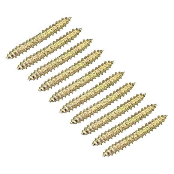 Unique Bargains 4x18mm Hanger Bolts, 50 Pack Double Ended Self-Tapping Thread Dowel Screws