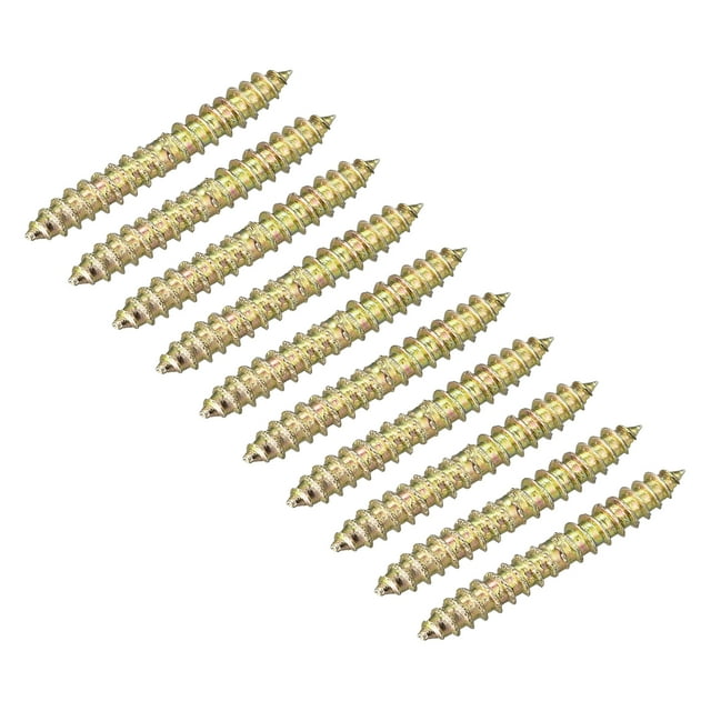 Unique Bargains 4x18mm Hanger Bolts, 50 Pack Double Ended Self-Tapping Thread Dowel Screws