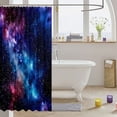 thumbnail image 3 of Manfei Celestial Starry Sky Shower Curtain 72Wx78L,Dreamy Nebula Bath Curtain,Blue Purple, 3 of 5