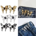 thumbnail image 4 of Necvior 1 Pair Detachable Metal Buttons Butterfly Snap Fastener Pants Pin Adjustable Button Sewing-Free Buckles for Jeans Cloth, 4 of 17