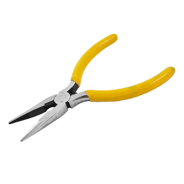 Alicates de punta recta con empuñaduras amarillas de 5" herramienta de reparación manual