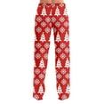 thumbnail image 6 of WTOBBY Women's Anime Design Pajama Pants with Christmas Print, Sleepwear for Casual Use, Elastic Waist for Comfort, Straight Leg Yoga Trousers, Ideal for Home and Lounge,Red M, 6 of 7