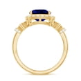 thumbnail image 3 of Rosec Jewels Lab Created Blue Sapphire Halo Ring with Diamond for Women - 8 mm, 10K Yellow Gold, US 5.00, 3 of 9