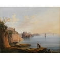 thumbnail image 3 of Salvatore Fergola 14x12 Black Modern Framed Museum Art Print Titled - A View of Naples from Posillipo (C. 1840), 3 of 5