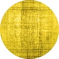 thumbnail image 1 of Ahgly Company Machine Washable Indoor Round Abstract Yellow Contemporary Area Rugs, 8' Round, 1 of 4