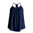 thumbnail image 4 of ThreadVibe Women's Basic Scoop Neck Tank Tops With Built in Bras Casual Summer Tank Tops,Pleated Front Loose‑Fit Flowy Summer Sleeveless Shirts, 4 of 6
