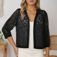 thumbnail image 2 of Women's Elegant Lace Cardigan Short Sleeve Knit Sweater Lightweight Comfortable Casual Tops For Ladies Cardigan Sweaters for Women, 2 of 2