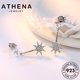 thumbnail image 3 of ATHENA Joyería Mujeres Pendientes Plata Stud Original 925 Diamante Perla Moissanite M026, 3 of 4