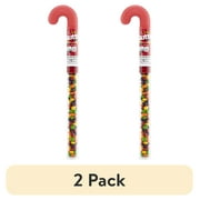 (2 pack) Skittles Original Christmas Candy Cane Stocking Stuffer, 2.6 oz Tube