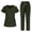 BN14-Army Green, variant on Women Scrubs Sets Stretch Tops With Pockets & Cargo Pants Jogger Nurse Work Uniform Quick Drying Workwear Dark Blue M