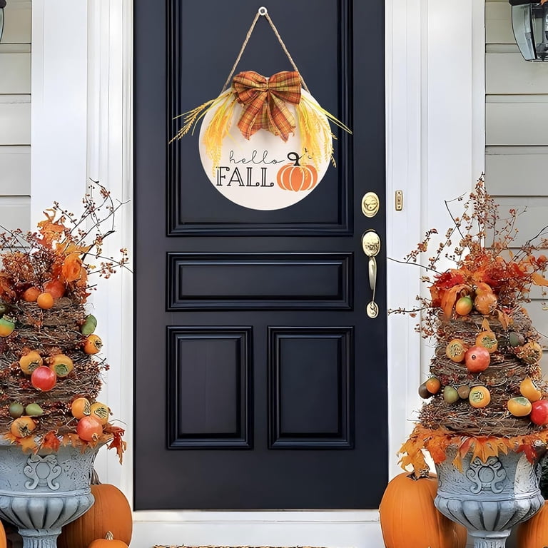 Pumpkin Bow Buffalo Plaid Fall Table Runner Seasonal Autumn Dining...