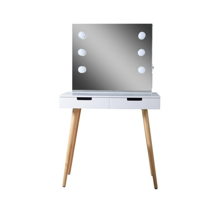 Organizedlife Vanity Table Dressing Desk With 2 Makeup Drawers Organizedlife Vanity Table Dressing Desk With 2 Makeup Drawers Mirror Led Light White