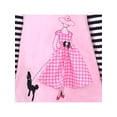 thumbnail image 6 of Girls Dress Pink Cartoon Lady Walking Dog Embroidery Plaid Long Sleeve 5 Years, 6 of 6
