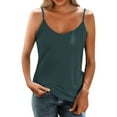 thumbnail image 6 of TODOZO Spaghetti Strap Tank Top Tank Top for Women Womens Tank Tops Spaghetti Strap Sleeveless V Neck Summer Innerwear Slimming and Shaping Basic Thin Casual Top for Women Green L, 6 of 7