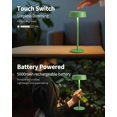 thumbnail image 4 of ERDS-Modern Cordless Table Lamp Set of 2, Portable LED Desk Lamps, Rechargeable 5000mAh Battery Operated, Dimming Night Light for Bedroom, Dining Room, Bar, Outdoor, Waterproof (Green), 4 of 4