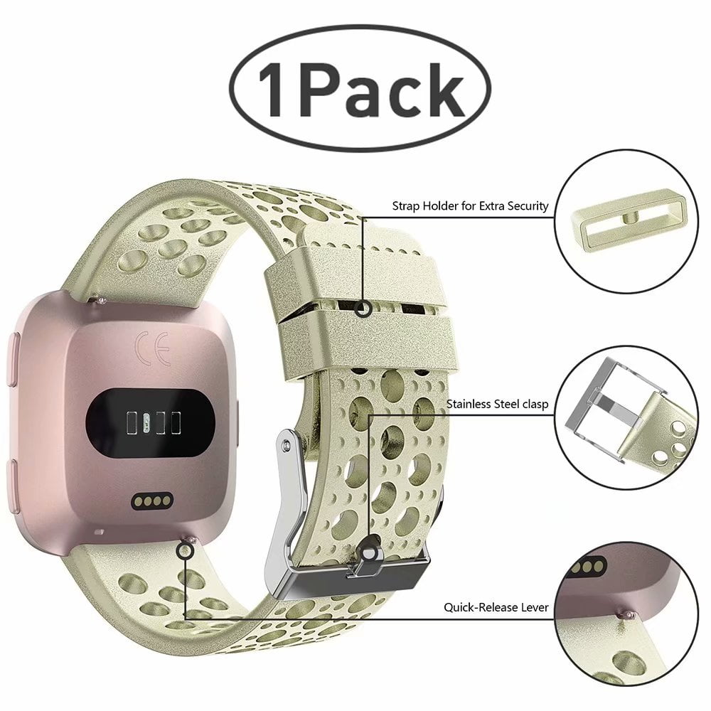 Sports TPU L/S Wrist Band Strap w/Breathable Hole For Fitbit Versa 2 1/Lite/SE 