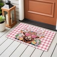 thumbnail image 4 of Entryway Rug 2'x3', Easter Small Rug for Kitchen Bathroom Door Mat Indoor Entrance, Cartoon Cute Rabbit Cow Carrots Pink Buffalo Plaid Non-Slip Area Rugs Floor Mats Carpet Front Door Rugs, 4 of 8
