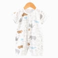 thumbnail image 2 of Xudanell Preemie Girl Clothes Thin Summer Newborn Baby Crawling Suit Cartoon Printed Short Sleeved Toddler Clothes White 0-6 Months, 2 of 4