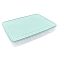 thumbnail image 1 of Bearachild Soporte para huevos Plástico 24 Ranuras Organizador de huevos Contenedor de almacenamiento de cocina antideslizante con tapa Organizadores de utensilios de cocina azul claro Bearachild HA003442-02, 1 of 1
