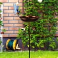 thumbnail image 1 of Baño para pájaros con estaca de jardín, bandeja para comedero de pájaros, cuenco para comida y agua para parque, cerca exterior, inauguración de, 1 of 8