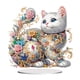 thumbnail image 1 of (LL005) Adornos Pintura Diamantes DIY Gatos Coloridos (diamante Brillante Una Cara + Diamante Forma Especial) 18*19cm, 1 of 9