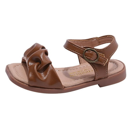 

Sngxgn Mary Jane Dance Party Shoes Snow Princess Sandals for Little GirlsToddler Birthday ChristmasHeeled Sandals Brown 10