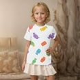 thumbnail image 5 of BRGZLK Kids Hawaiian Outfits Short Sleeve Tops Boys Girls Summer Trendy Graphic Blouse Loose Round Neck Versatile T-Shirt White 5-6 Years, 5 of 7