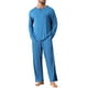 thumbnail image 2 of INSPIRAR CHIC Conjunto de Pijamas Casuales de 2 Piezas de Manga Larga de Color Sólido con Cuello Redondo para Hombre S Azul Oscuro, 2 of 5