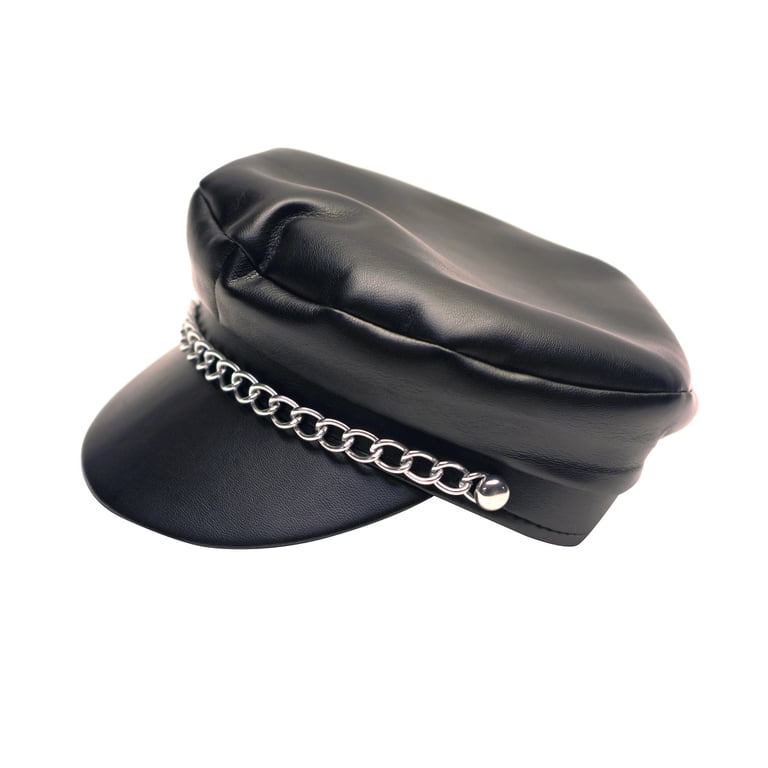 Women’s Faux Leather Biker Cap Adjustable Snug Fit Stylish Black Riding Hat Amazon.com: Biker Cap for Women Leather - Adjustable  main image 2