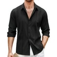 thumbnail image 2 of Thrilos Long Sleeve Mens Dress Shirts Business Button Up Shirts Stretch Wrinkle Free Shirt Jacquard Work Tops, 2 of 9