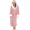 thumbnail image 1 of Peignoir en Sherpa pour Femmes Peignoir Doux à Capuche Moelleux, 1 of 3