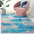 thumbnail image 3 of SAFAVIEH Sequoia Jeana Abstract Machine Washable Area Rug, 4'4" x 6', Blue/Orange, 3 of 13