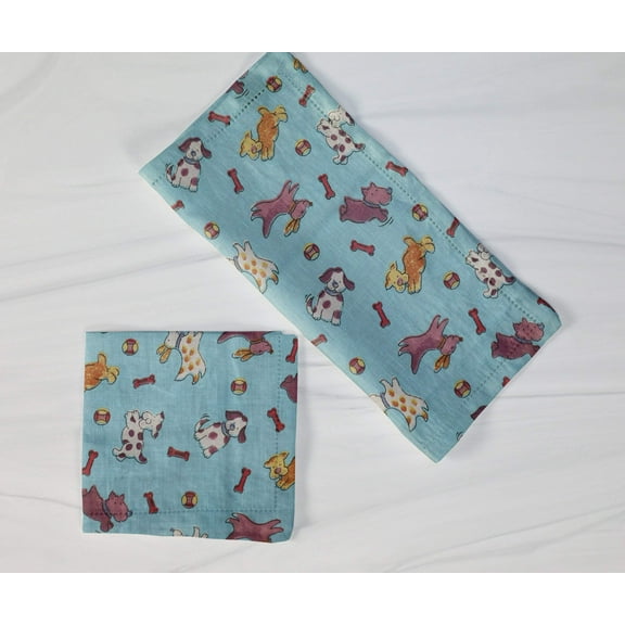 Cotton Playful Puppies Napkins 18"X18"