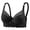 Black, variant on Women Leaf Floral Scalloped Lace Underwire Bra, Adjustable Strap Dual Back Hook Bra with Satin Bow Support Comfort Daily Underwear