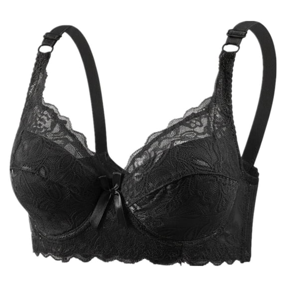 hoksml Women's Floral Lace Push Up Underwire Bra, Firm Bust Support and All-Day Cozy Comfort, Daily Essential Intimates