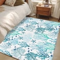 thumbnail image 4 of Ocean Coral Area Rugs 4'x6', Washable Small Throw Rugs for Office Bathroom, Summer Nautical Coastal Coral Starfish Blue Green Indoor Outdoor Rug Non-Slip Low Pile Carpet Runner Reversible Floor Mats, 4 of 8