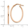 thumbnail image 2 of Leslie's Real 10kt Rose Gold Polished Oval Hoop Earrings; for Adults and Teens; for Women and Men, 2 of 2