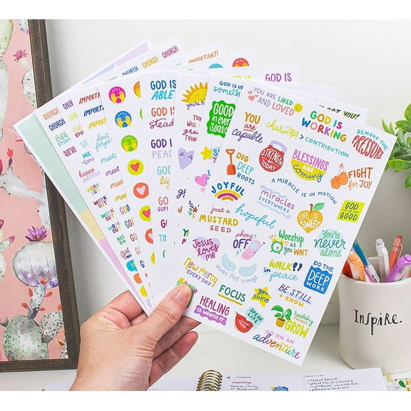 bloom daily planner Stickers Cleerely Stated Inspirational Quotes 8 Sheets 229 Stickers