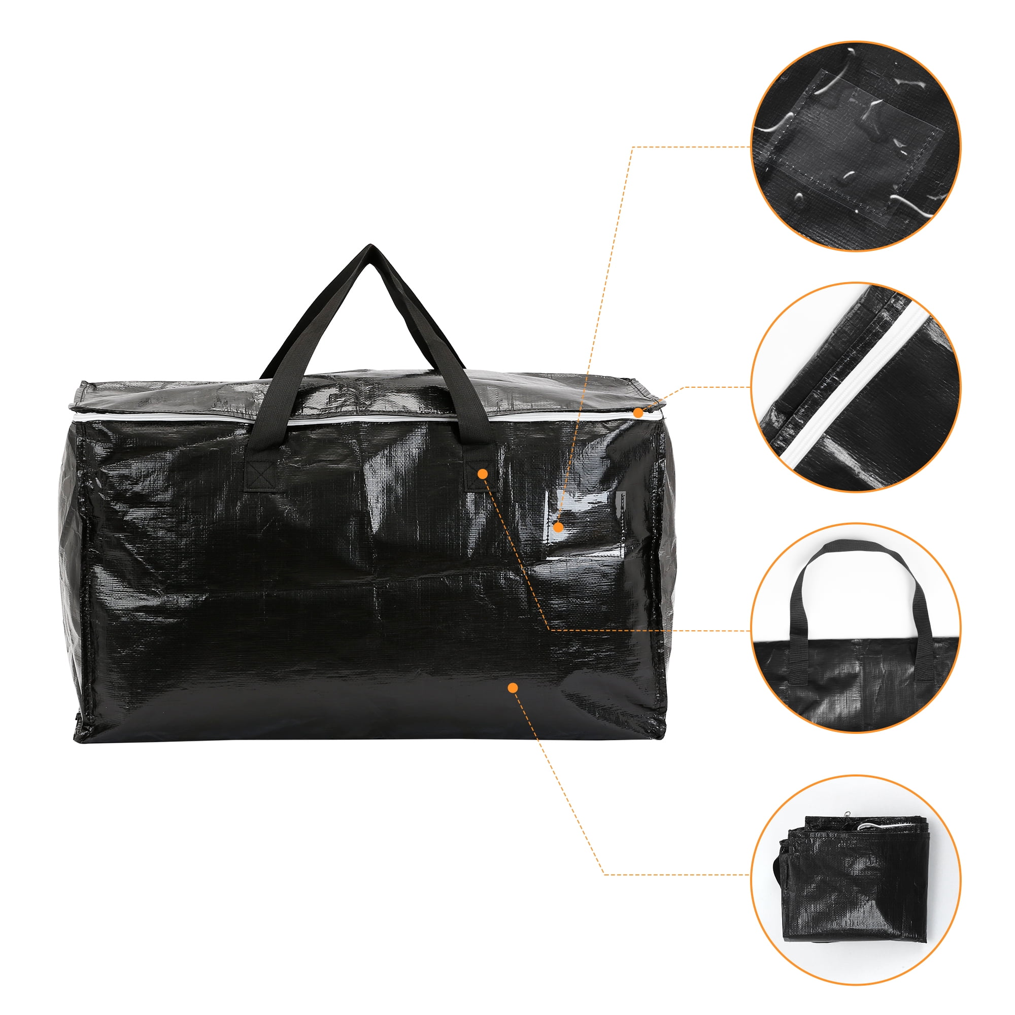 Unique Bargains 1 Pack Clothes Storage Bags Moving Bags Black 27*14*15in