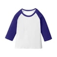 thumbnail image 1 of ShomPort T-Shirts for Boys Unisex Raglan Sleeve Round Collared Color Block 3/4 Sleeve Lightweight Trendy Tops Stretchy Athletic Breathable Tees, 1 of 6