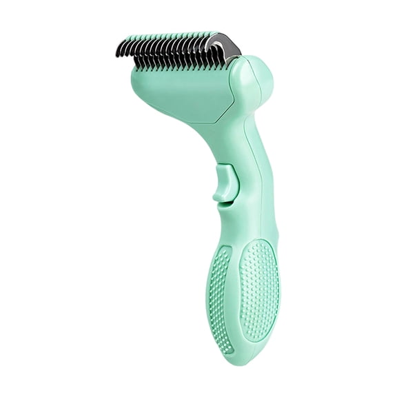 Pet Grooming Brush, 2026 New Self Cleaning Metal Comb, Detangling and Dematting Long, Matted on Cats and Dogs, Easy to Remove Loose Undercoat, One Click Removal (Green)