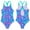 A Colorful Floral Blue, variant on renvena Kids Girls One Piece Swimsuits Hawaiian Swimwear Beach Bathing Suit Crossback Monokini Size 4-16 A Colorful Floral Blue 8