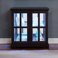 thumbnail image 3 of LED Curio Display Cabinet with Adjustable Glass Shelves and Magnetic Closure, Vintage Style Glass Door Bookcase Storage for Home Decor Showcasing Collectibles and Books, 3 of 9