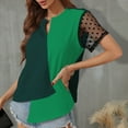 thumbnail image 4 of Itsame Short Shirt Sleeved Tops for Womens New Fashionable T-Shirt Blouses Green Size 2XL, 4 of 5