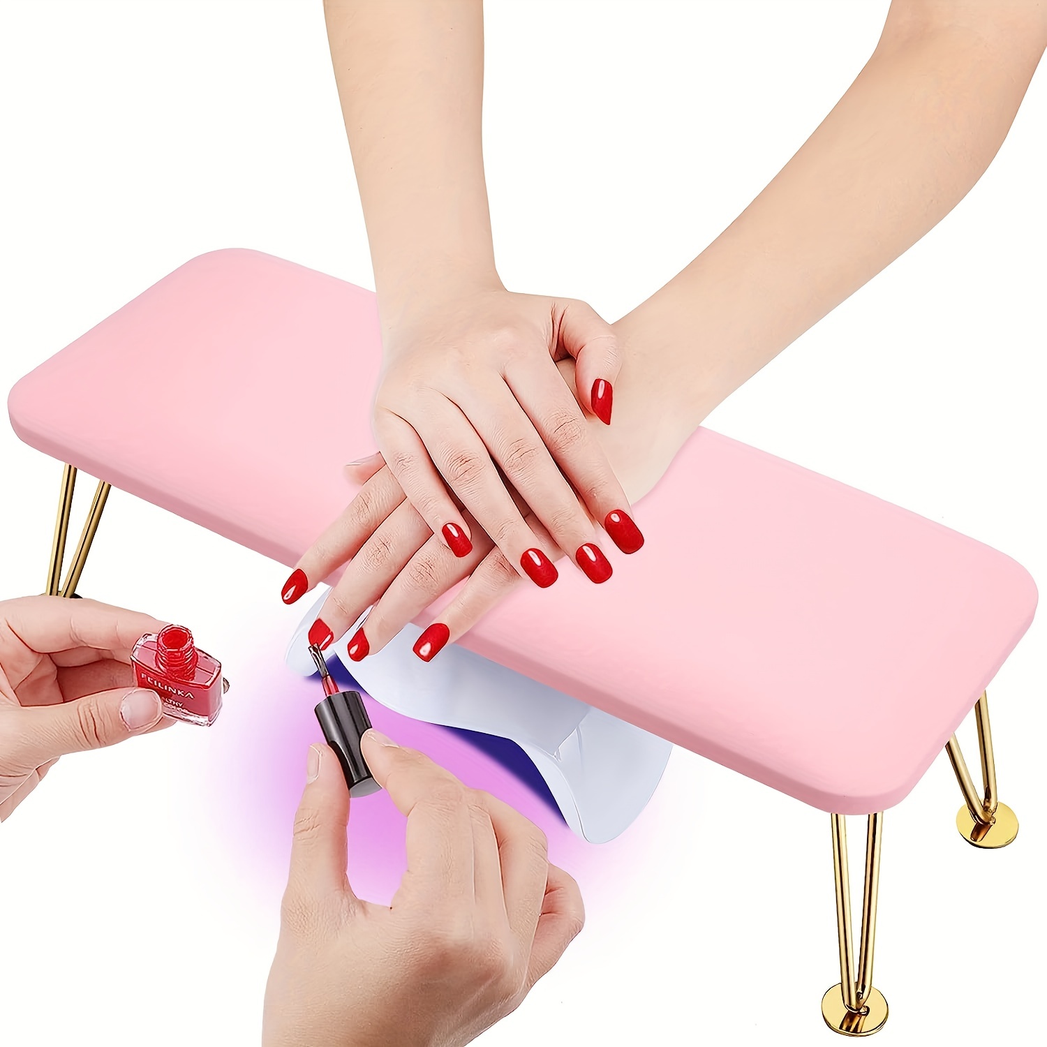 ACMDL  Big Nail Arm Rest  Anti-Slip Nail Cushion Hand Rest Professional Nail Tech Arm Rest Stand Manicure Hand Pillow For Nail Techs Salon Spa Home Use