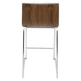 thumbnail image 5 of Mara 26" Contemporary Counter Stool in Brushed Stainless Steel, Walnut Wood, and Grey Faux Leather by LumiSource - Set of 2, 5 of 10