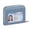 Blue, variant on Leather Credit Card Holder Wallet for Women RFID Small Zipper Card Case with ID Window