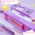 thumbnail image 2 of Estuche de papelería multifuncional con cerradura de contraseña para niña, estuche de alta tecnología para lápices, estuche para lápices de órgano, doble capa para estudiantes de escuela primaria, 2 of 5